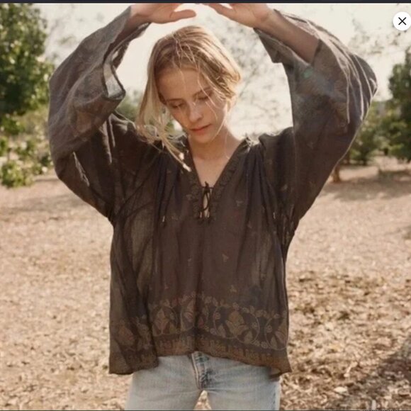 Doen Tops - Doen Marigold Top indigo and white M